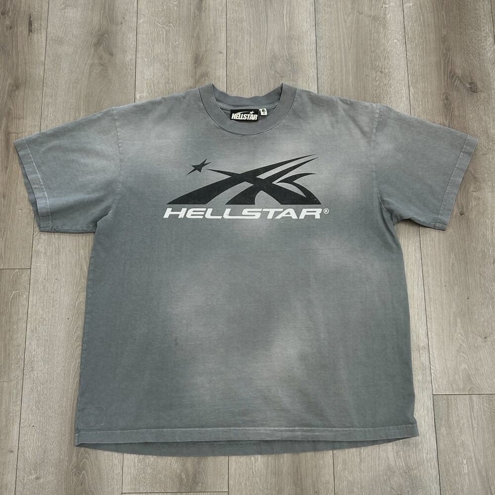 SS24 Hellstar Gel Sport Logo Tee T-shirt Grey sz XL SF